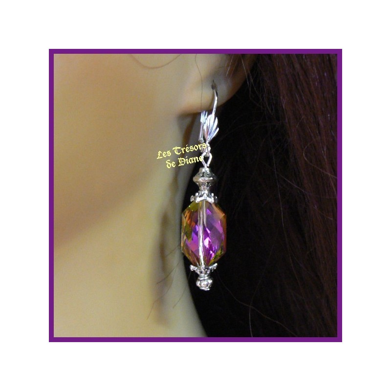 Boucles d'oreilles en cristal faceté 