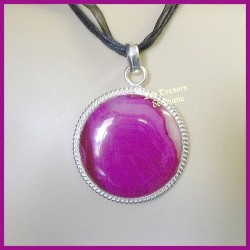 Pendentif prestige en AGATE naturelle sertie argent