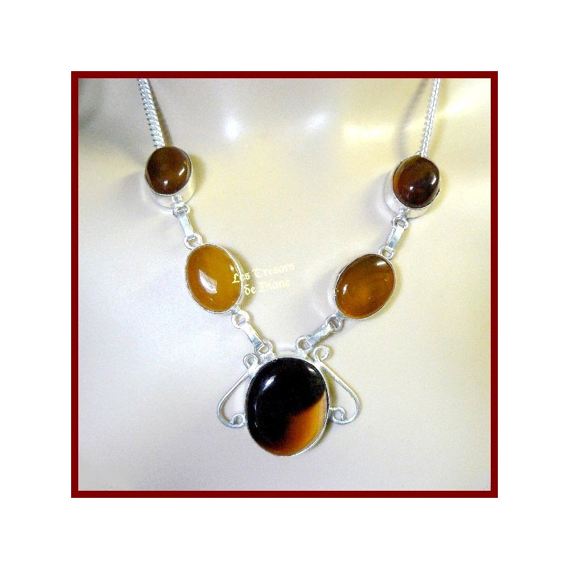 Collier prestige en agate naturelle