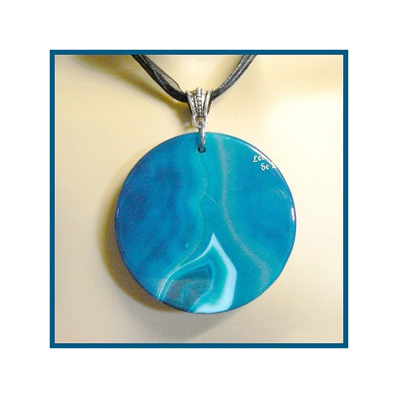 Pendentif ROND en AGATE naturelle