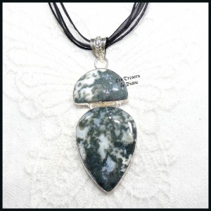 Pendentif en AGATE naturelle et ARGENT